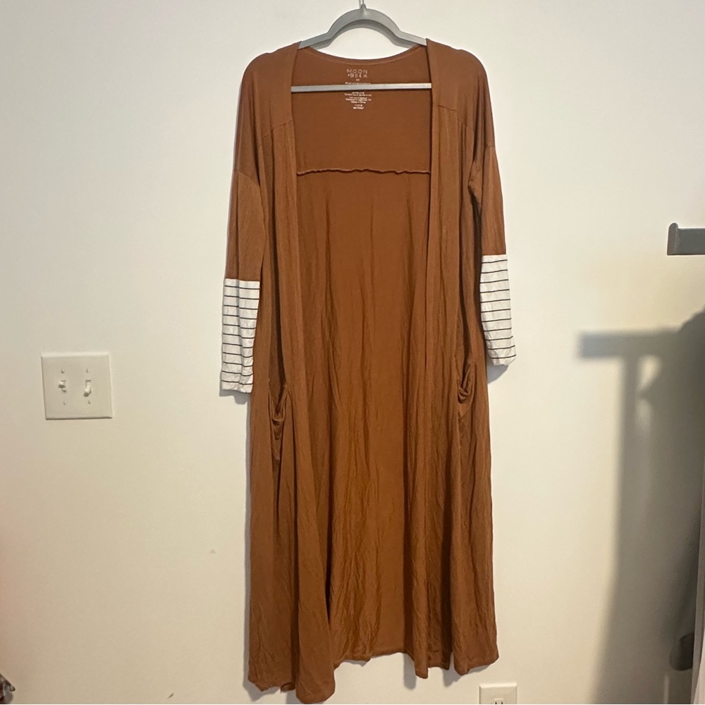 Moon + beck burnt orange cardigan with pockets